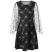 Gbtiger Halloween Lace Sleeve Spider Web Print Dress gbtiger kopen in de aanbieding
