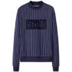 Semir Women&39s round necklace head flocking loose long-sleeved T-shirt sweater 12316160207 blue tone L