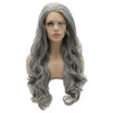 Iwona Synthetic Hair Lace Front Long Wavy Gray Wig iwona kopen in de aanbieding