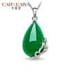 Carweaiya Ice Chalcedony 925 Silver Inlaid Clavicle Necklace Female Emerald Green Butterfly Pendant Silver Necklace Free