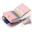 Steele STIYA Women&39s Wallets New Dinner Handbag Key Holder Short Leather Wallet Women&39s Card Pack Small Purse 86S3051004 Pink