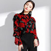 Joy Collection Mazoe Printed Shirt Chiffon Wood Ear Big Flower Short Bat Sleeve Top M008 Red Rose One Size joy collection kopen in de aanbieding Joy Collection Mazoe Printed Shirt Chiffon Wood Ear Big Flower Short Bat Sleeve Top M008 Red Rose One Size joy collection kopen in de aanbieding