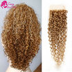 Virgin Brazilian Hair Kinky Curly Closure Free Part Afro Lace Honey Blonde Sassy Girl sassy girl kopen in de aanbieding