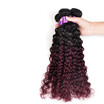 Sexy Lady 7A Grade Ombre Hair 3Pcs Lot Two Tone Color Peruvian Curly Kinky Virgin Weaves T1B99J Red Wine sexy lady kopen in de aanbieding