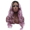 Anogol 3 Tones Grey Mix Purple Ombre Dark Roots Long Body Wave Peruca Laco Sintetico Wig Synthetic Lace Front Wigs anogol kopen in de aanbieding