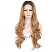 Anogol Long Body Wave Brown Ombre Dark Roots Glueless Peruca Laco Sintetico Natural Hair Wigs Synthetic Lace Front Wig anogol kopen in de aanbieding