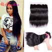 Iueenly Indian Straight Virgin Hair With Closure 3 Bundles 13X4 Cheap Human iueenly kopen in de aanbieding