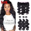 Iueenly Indian Virgin Hair With Lace Frontal Body Wave 3 Bundles Closure Human iueenly kopen in de aanbieding