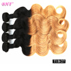 Bhf Hair Indian Virgin Remy Body Wave Ombre Human Two Tone T1B27 Colored Weave Bundles bhf kopen in de aanbieding