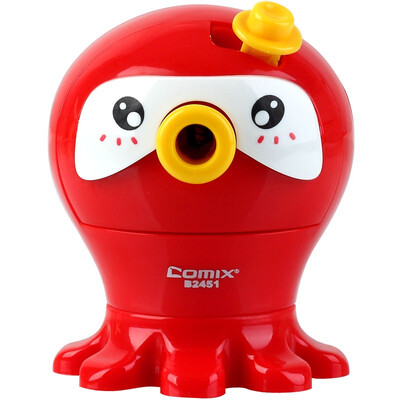 

United (COMIX) студент точилка / точилка стиль осьминога красный / синий одного загруженного канцелярских B2451