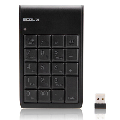 

Пассажиры Левина (Ecola) Мини 2,4 ГГц беспроводных цифровой клавиатуры эльфа финансового учета кассира специальных ультратонкие клавиатуры Черного NT-21WL