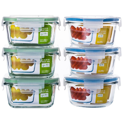 

[Супермаркет] Jingdong Beit Осина (BestHA) термостойкого стекла четче шесть наборов (400мл * 3 + 450мл * 3) подходит для микроволновой печи холодильник коробки RL6-02