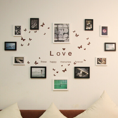 

Shengyi Shangpin 11 рамка сплошной деревянный комбинат фоторамка стена фото стена комбинация творческая рамка для фото черно-белый