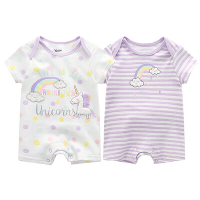 

2PCS High Quality Soft Fashion Unicorn Little Devil Stripe Baby Boys Clothes Bodysuits Boxer Baby Girls Clothes Newborn Babywear