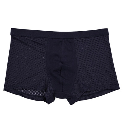 

Breathable Mesh Design Underwear Fashion Comfortable Solid Color Mid-rise Mens Boxers