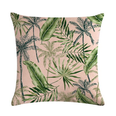 

Flax Pillow Case Cover Plantain Tree Series Throw Sofa Cushion Cover Home Decor