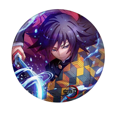 

Anime Demon Slayer Kimetsu No Yaiba Anime Cartoon Round Tinplate Badge Collectible Brooch Bag Accessory