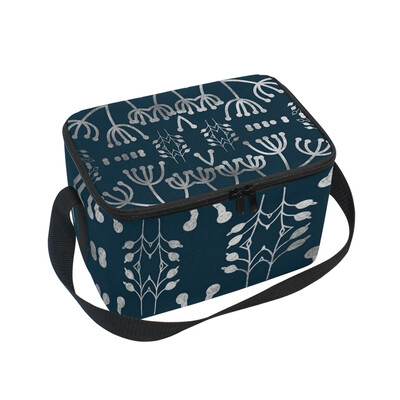 

ALAZA Insulated Lunch Box Vintage Flowers Abstract Lunch Bag for Men Women Portable Tote Bag Cooler Bag