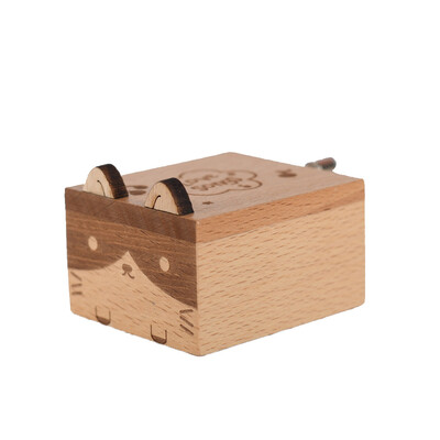 

Gobestart Wooden Hand Music Box Crafts Retro Birthday Gift Home Decoration Accessoriies