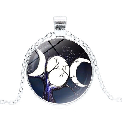 

Wiccan Pendant Necklace Triple Moon Goddess Wicca Pagan Witchcraft Jewelry