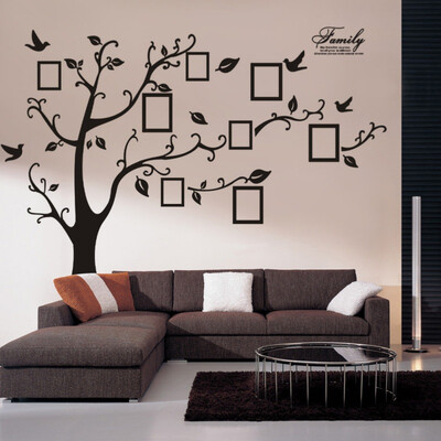 

9060 cm 3d family tree Wall Sticker Decals Adhesive Removable diy photo tree pvc wall Mural Art Home Decor fotobehang bomen