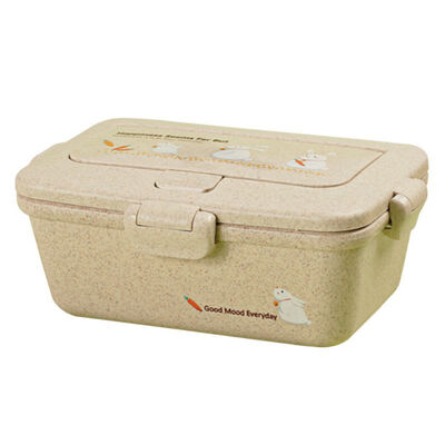 

Rectangle Environment Protection Wheat Straw Thermal Insulation Lunch Container Microwave Oven Student Sushi Dinner Box