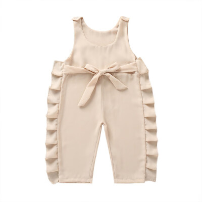 

Summer Girls Pants Casual Fashion Childrens Solid Color Jumpsuits Baby Girl Sleeveless Rompers