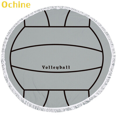 

150cm Summer Swimming Bath Towel Ball Pattern Round Microfiber Fringed Beach Towel Mat Carpet Blanket