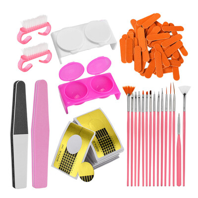 

Gobestart ATOMUS5 Set Nail Art File Dust CLEANING BRUSH Sponge Polishing Block Sand Grain