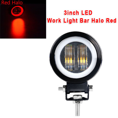 

3 Inches ATV Truck LED Work Light Spotlight Driving Fog Halo Red Off-road 6000K