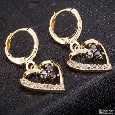 

Love Heart Shape Crystal Gold Earring