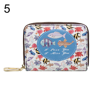 

Cute Cartoon Women Purse Coin Card Cash Holder Zipper Faux Leather Short Wallet