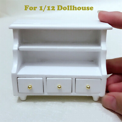 

Gobestart Mini Dollhouse Furniture Cabinet Miniature Living Room Kids Pretend Play Toy