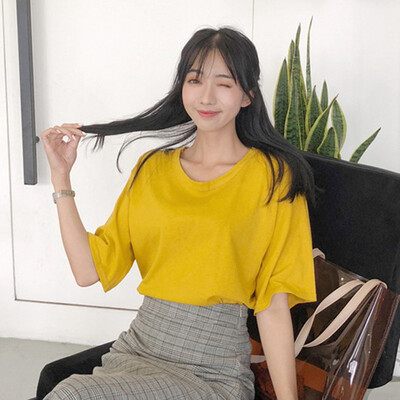 

Sexy Backless Personality Loose Short-sleeved Solid T-shirt For Women Round Neck Hollow Out Summer T-shirts Trend Tops