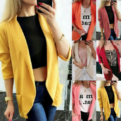 

Women Winter OL Long Sleeve Slim Fit Casual Blazer Suit Jacket Coat Outwear Tops