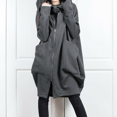 

Toponeto Women Full Zip Hoodie Ladies Long Cardigan Hooded Cardigan Jacket Coat Top Dress