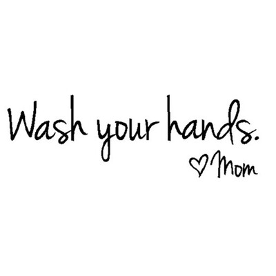 

Wash Your Hands Love Mom Signs DIY Bathroom Wall Decor Art Decal