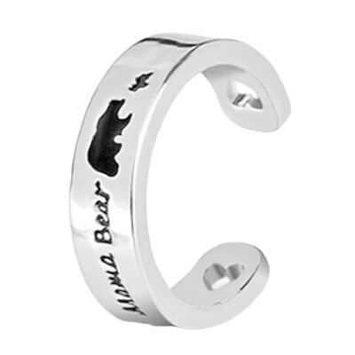 

Stainless Steel Ring Band Silver Mama Lady Ring