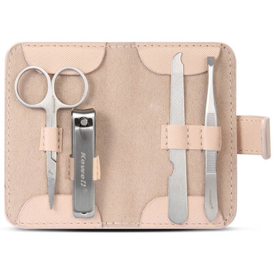 

Korea Kowell Han Kewei stainless steel nail clipper set anti-splash nail scissors personal care repair capacity combination 4 sets KB408 beige