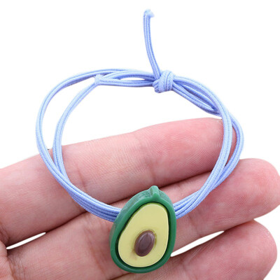 

Hair Accessories Rubber Band Women Fashion Fresh Lovely Avocado Fruit Pattern Hair Rope Rubber Band Female