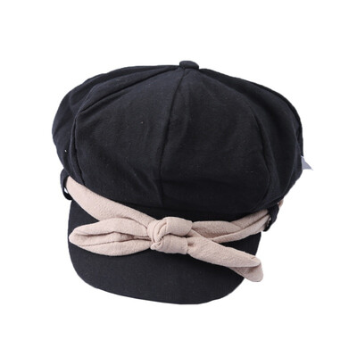 

Casual Fashion Baby Cute Bow-knot Hats Kids Toddler Octagonal Caps Childrens Retro Berets