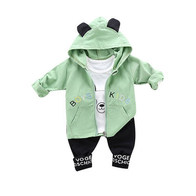 

Autumn Baby Boy Clothes 3pcs Long Sleeve Animal Print T-shirtHoodie Letters SweatshirtTrousers Casual Outfits