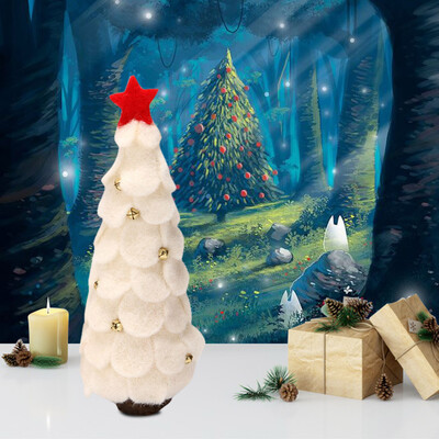

Siaonvr Mini Trees with Snowmen Reindee with Wood Base Bottle Ornaments Decoration