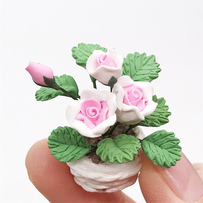 

Siaonvr Mini Dollhouse Miniature Green Plant Flower in Pot Fairy Garden Accessory