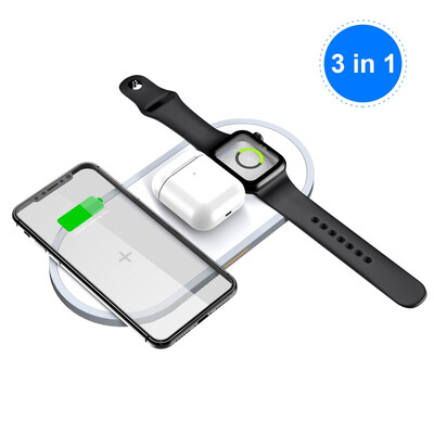 

3 In 1 Wireless Charger Station Compatible With Apple Watch AirPods Pro 10W Qi Fast Wireless Charging for IPhone Samsung