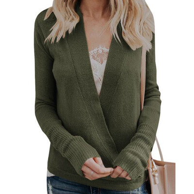 

Morden Womens Fashion Casual All-match V-neck Sweater Knitted Oversized Solid Color Pullovers Hollowed Out Spring Sweater Top