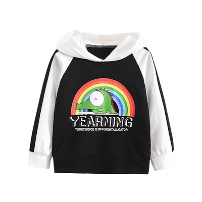 

Autumn Sweatshirt Coat Toddler Baby Boy Girl Letter Cartoon Pattern Outerwear Casual Long Sleeve Hoodie Sweatshirt Coat