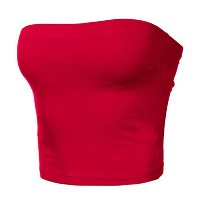 

Sexy Casual Strapless Tank Top Women Bustier Tube Crop Top Stretch Vest Bralette Solid Slim Pullover Corset Tops T-shirt Clothes