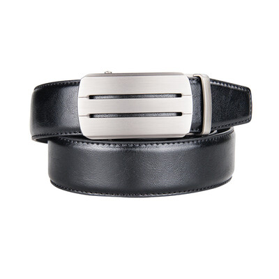 

BPSTAR Mens Automatic Buckle Genuine Leather Mens Ratchet Holeless Belt Business High Quality Mens Real Belt for Pants