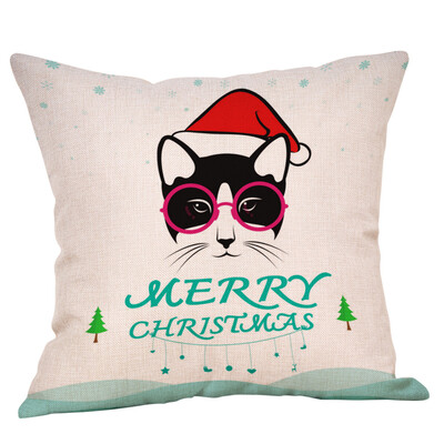

Tailored Christmas Pillow Case Glitter Cotton Linen Sofa Throw Cushion Cover Home Decor